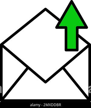 Sending mail icon. Mail and send arrow icon. Editable vector. Stock Vector