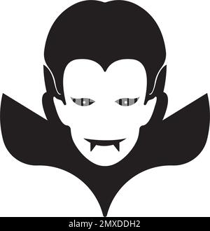 Vampire or Dracula on white background. Icon symbol design. Vector illustration. Stock Vector