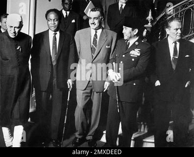 The leaders of the first 1961 Non-Aligned Movement Conference in Belgrade. Museum: Museum of Yugoslavian History, Belgrad. Author: ANONYMOUS. Stock Photo