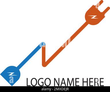 electric plug icon vector illustration logo design. Stock Vector