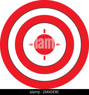 Red target sign. Target isolated on white background. Target icon in flat design. Vector illustration. Stock Vector