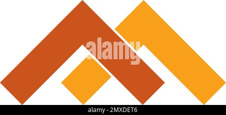Abstract logo business vector. Design double yellow triangle on white background. Design print for company identity Stock Vector