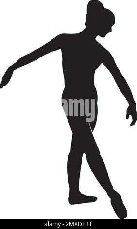 girl dancing ballet logo vector illustration design template. Stock Vector