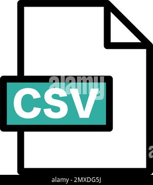 CSV data icon. CSV file. Editable vector. Stock Vector