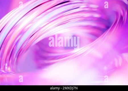 3d illustration of a portal from a circle,  walkway.  A close-up of a pink round monocrome tunnel. Stock Photo