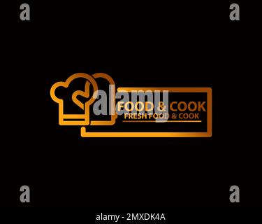 Chef hat food restaurant vector icon logo design template Stock Vector