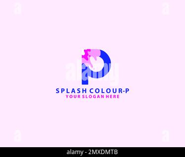initial letter p inside liquid splash logo. modern icon, template design Stock Vector