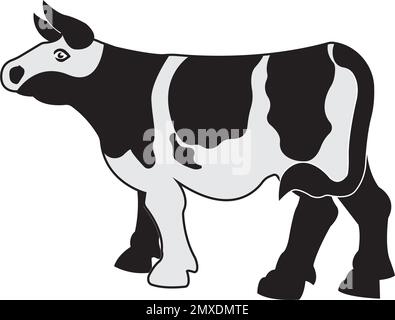 cow vector illustration for icon, symbol or logo Stock Vector