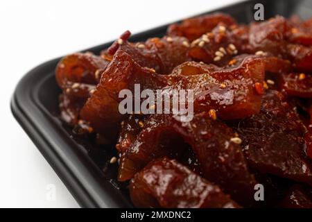 Korean food culture. Spicy Seasoned Dish. dish made from pork skin Stock Photo