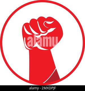 fist icon, depicting a fiery spirit, vector illustration logo design. Stock Vector