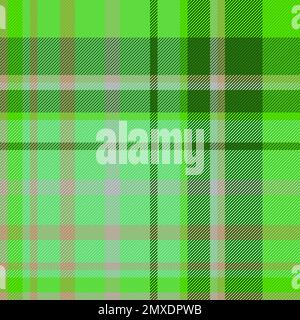 Tartan texture textile. Background pattern seamless. Fabric plaid check vector in green and gray colors. Stock Vector