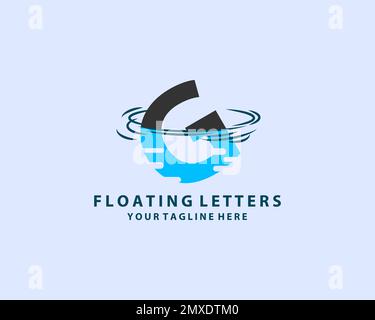 O Letter Logo with Waves and Water Drops Design Vector Illustration ...