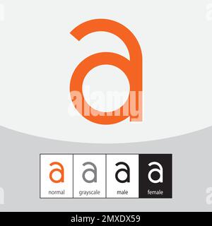 A Letter Logo. Orange Color. - Vector. Vector illustration Stock Vector