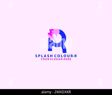 Letter R Logo Liquid. Colorful Motion Shape with Modern Flow Waves Logo. Usable for Business and Branding Logos. Flat Vector Logo Design Ideas Templat Stock Vector