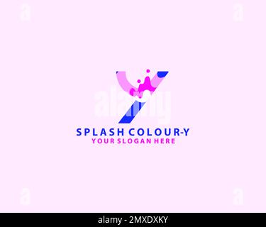 initial letter y inside liquid splash logo. modern icon, template design Stock Vector