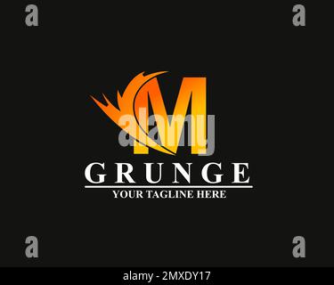 Modern logo design Letter M Combine with lightning in gradient color. Stock Vector