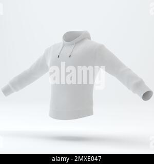 Black hoodie template. Cropped long sleeve hoodie, hoodie for print design mockup Stock Photo