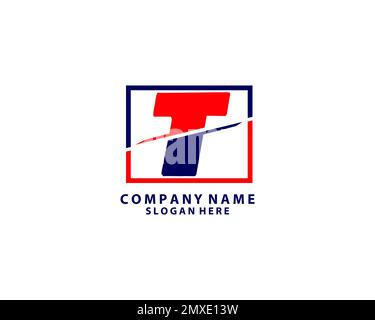 Cut Out, Lines, Initial Letter T Logo Design. Vector illustration Stock Vector