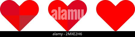 Heart shape icon set. Vector illustration Stock Vector