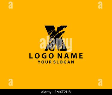 grunge initial letter X icon, scratch effect. modern template logo design Stock Vector