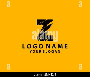 grunge initial letter Z icon, scratch effect. modern template logo design Stock Vector