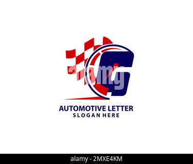 Sport Car Logo On Letter G Speed Concept. Car Automotive Template For Cars Service, Cars Repair With Speedometer G Letter Logo Design Stock Vector