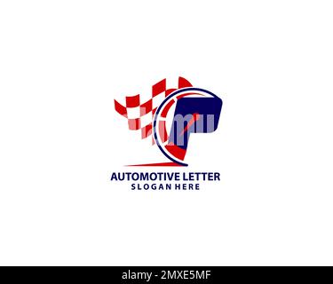 Speedometer P logo and vector icons, unique and modern Stock Vector