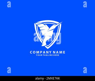 bird shield vector, shield bird logo, bird safe logo Stock Vector