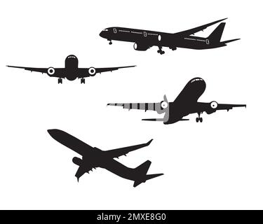 Aircraft silhouettes, Airplane silhouettes Stock Vector