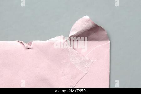 Torn (opened) envelope on a grey background Stock Photo