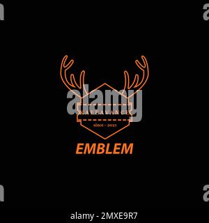 Abstract Deer Logo with Line and Hexagon Concept, Modern Luxury Logo Design. Stock Vector