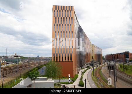 High5ive business center Kraków. High 5ive office buildings complex at Pawia street near Galeria Krakowska and Main Railway Station in Krakow, Poland. Stock Photo