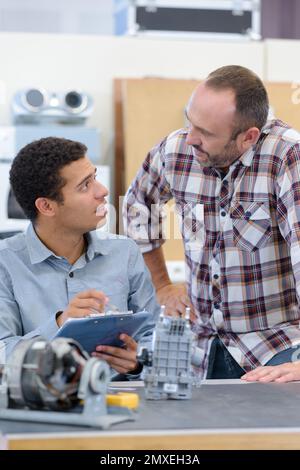 young mechanical engineer doing research Stock Photo