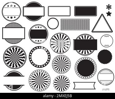 Big set of vector templates for rubber stamps for your design Stock Vector