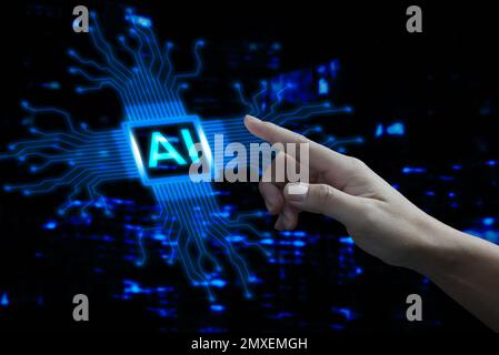 AI Learning and Artificial intelligence Machine Learning Business Internet modern Technology and networking Concept. Stock Photo