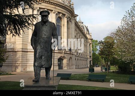 Statue of Winston Churchill by Jean Cardot at Petit Palais, Paris, France Stock Photo