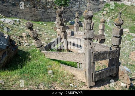 Antique sacred tomb of Kohistani people, Boyun village, Swat Valley, Pakistan Stock Photo