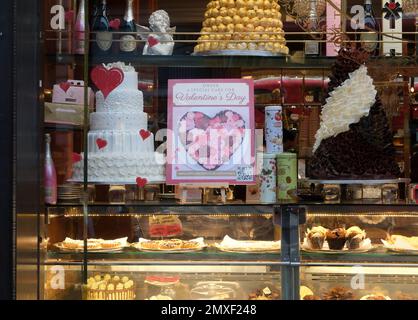 Regent Street, London, UK. 3rd Feb 2023. Valentines day shop windows on Regent Street, London. Caffe Concerto. Credit: Matthew Chattle/Alamy Live News Stock Photo