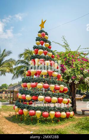 Christmas tree in Hoi An, Vietnam. Stock Photo
