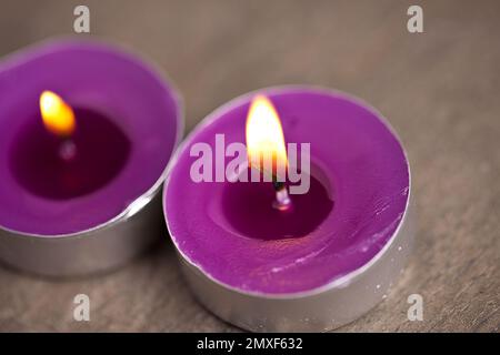 two candel with flamme Stock Photo