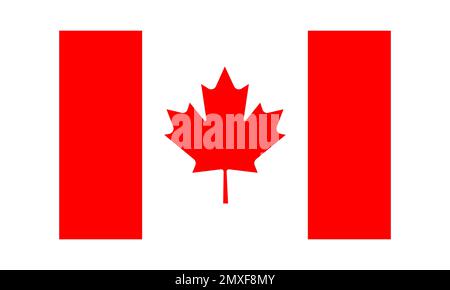Canada flag, official colors and proportion correctly. National Canada flag. Stock Vector