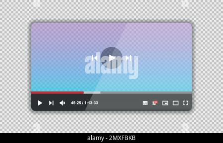 Transparent multimedia frame template. Live broadcast window layout ...