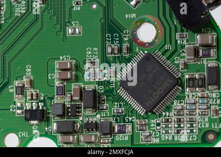 Close up of a printed circuit board Stock Photo