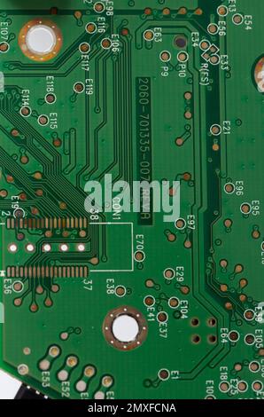 Close up of a printed circuit board Stock Photo