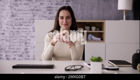 Adult Learning Sign Language For Deaf Disabled Stock Photo
