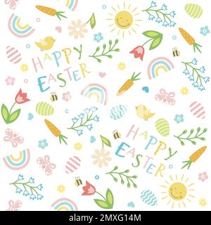 Happy Easter seamless pattern. Stock Vector