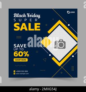 Creative vector modern black friday sale social media post template banner Stock Vector