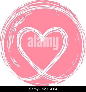 Heart in circle shaped tangled grungy scribble Stock Vector