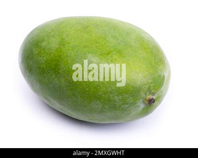 Fresh green mango isolated on white background Stock Photo