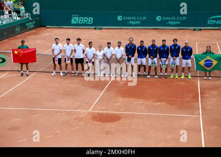 Florianopolis, Santa Catarina, Brasil. 3rd Feb, 2023. (SPO) Davis Cup between Brazil and China. February 03, 2023, Florianopolis, Santa Catarina, Brazil: Preparations for the beginning of Davis Cup between Brazil and China at Costao do Santinho, in Florianopolis (SC) on Friday (03) where two singles matches will be held.Credit: Leco Viana/Thenews2 (Credit Image: © Leco Viana/TheNEWS2 via ZUMA Press Wire) EDITORIAL USAGE ONLY! Not for Commercial USAGE! Credit: ZUMA Press, Inc./Alamy Live News Stock Photo